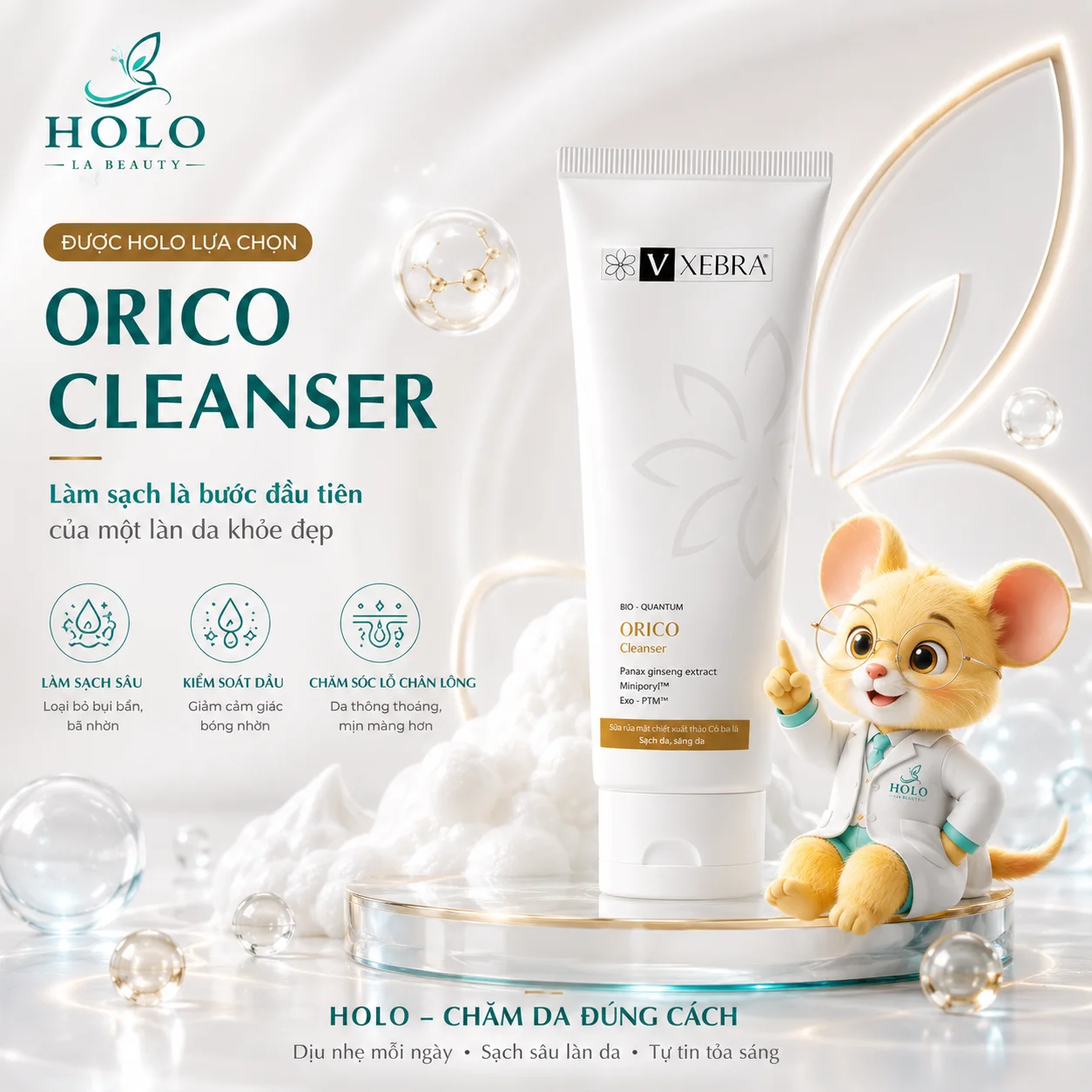 🌿 SỮA RỬA MẶT VXEBRA ORICO CLEANSER – LÀM SẠCH SÂU, DA SÁNG KHỎE 🌿