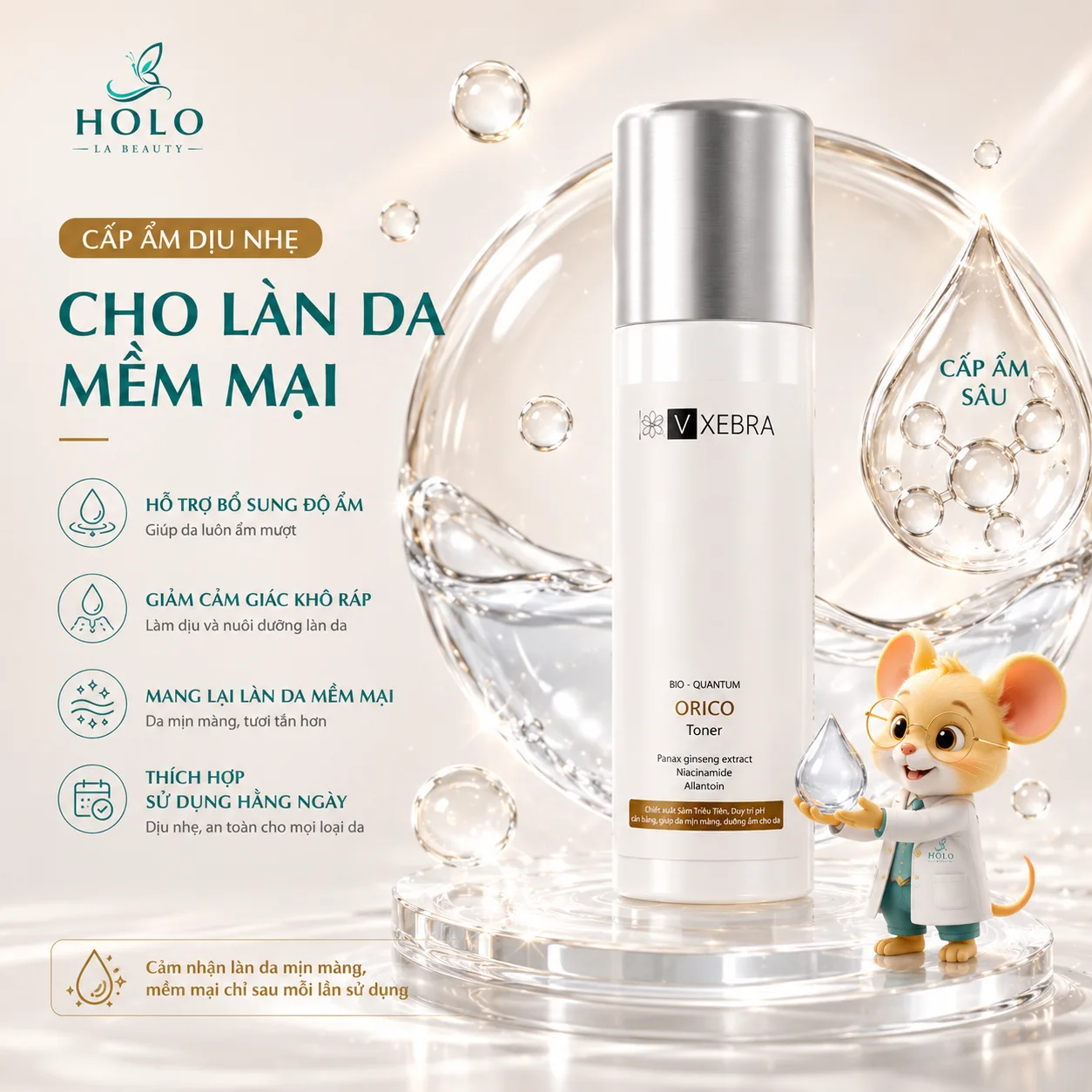 🌿 TONER VXEBRA ORICO BIO-QUANTUM – CÂN BẰNG DA, DƯỠNG ẨM, HỖ TRỢ SÁNG MỊN 🌿