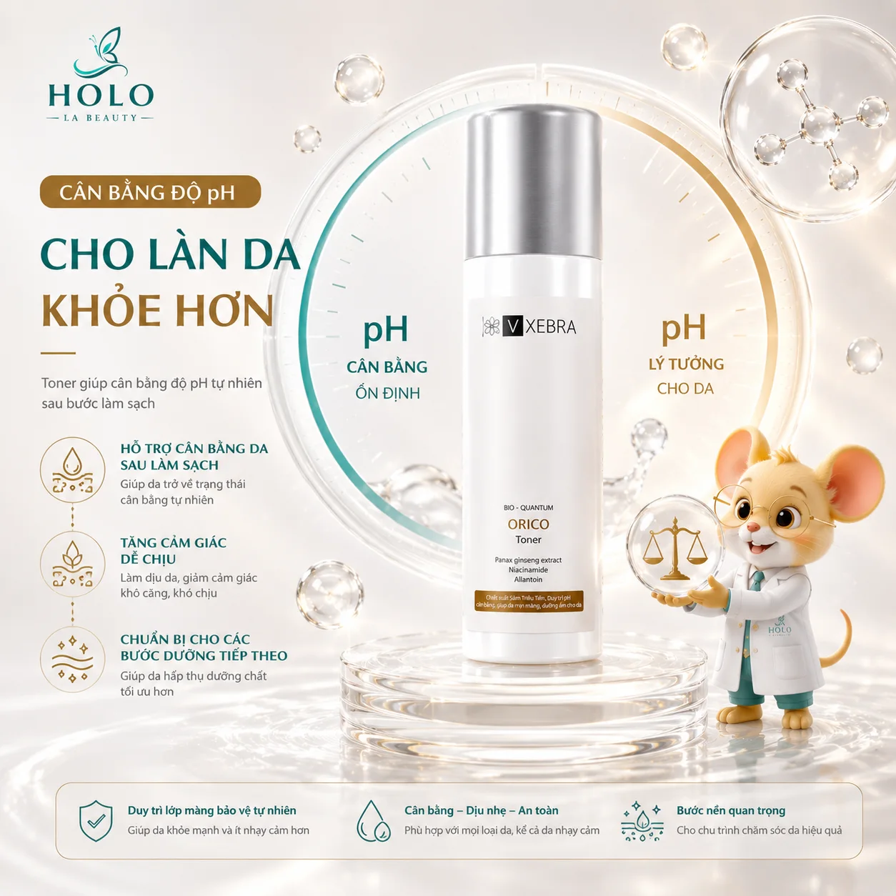 🌿 TONER VXEBRA ORICO BIO-QUANTUM – CÂN BẰNG DA, DƯỠNG ẨM, HỖ TRỢ SÁNG MỊN 🌿