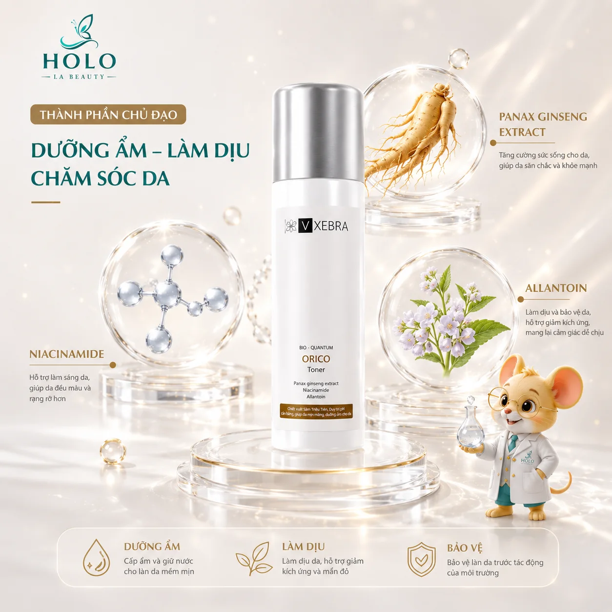 🌿 TONER VXEBRA ORICO BIO-QUANTUM – CÂN BẰNG DA, DƯỠNG ẨM, HỖ TRỢ SÁNG MỊN 🌿