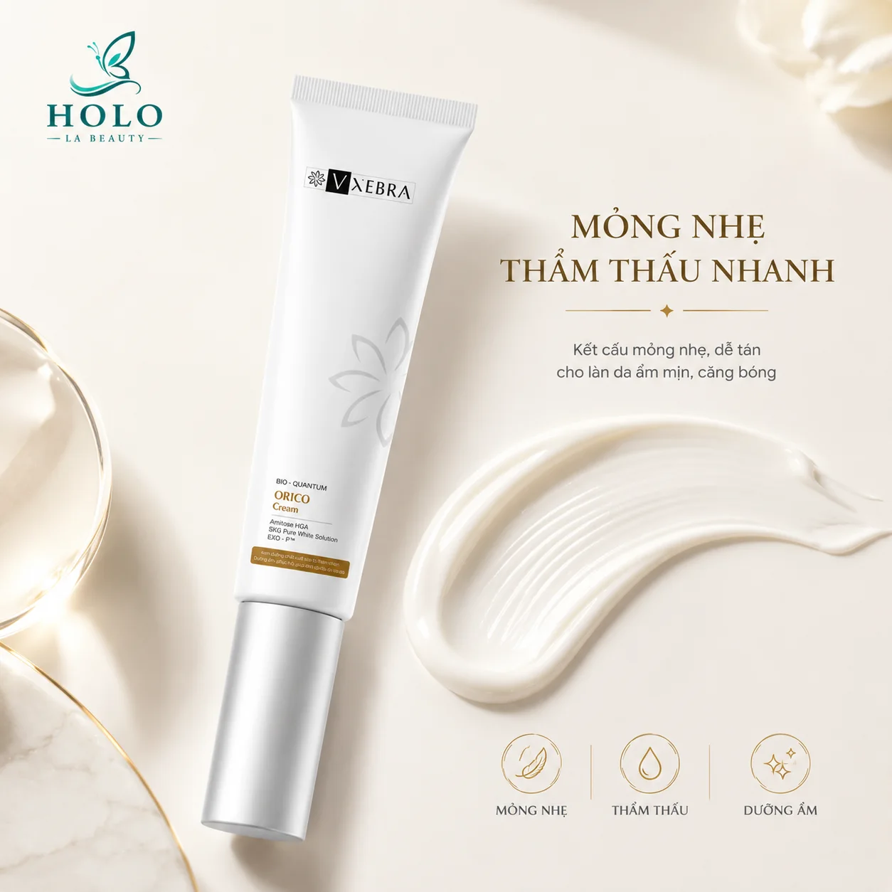 🌿 KEM DƯỠNG VXEBRA ORICO CREAM – DƯỠNG ẨM, HỖ TRỢ SÁNG DA, NUÔI DƯỠNG LÀN DA KHỎE 🌿