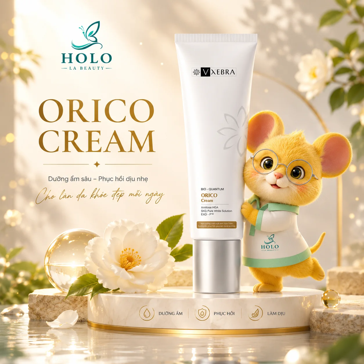 🌿 KEM DƯỠNG VXEBRA ORICO CREAM – DƯỠNG ẨM, HỖ TRỢ SÁNG DA, NUÔI DƯỠNG LÀN DA KHỎE 🌿