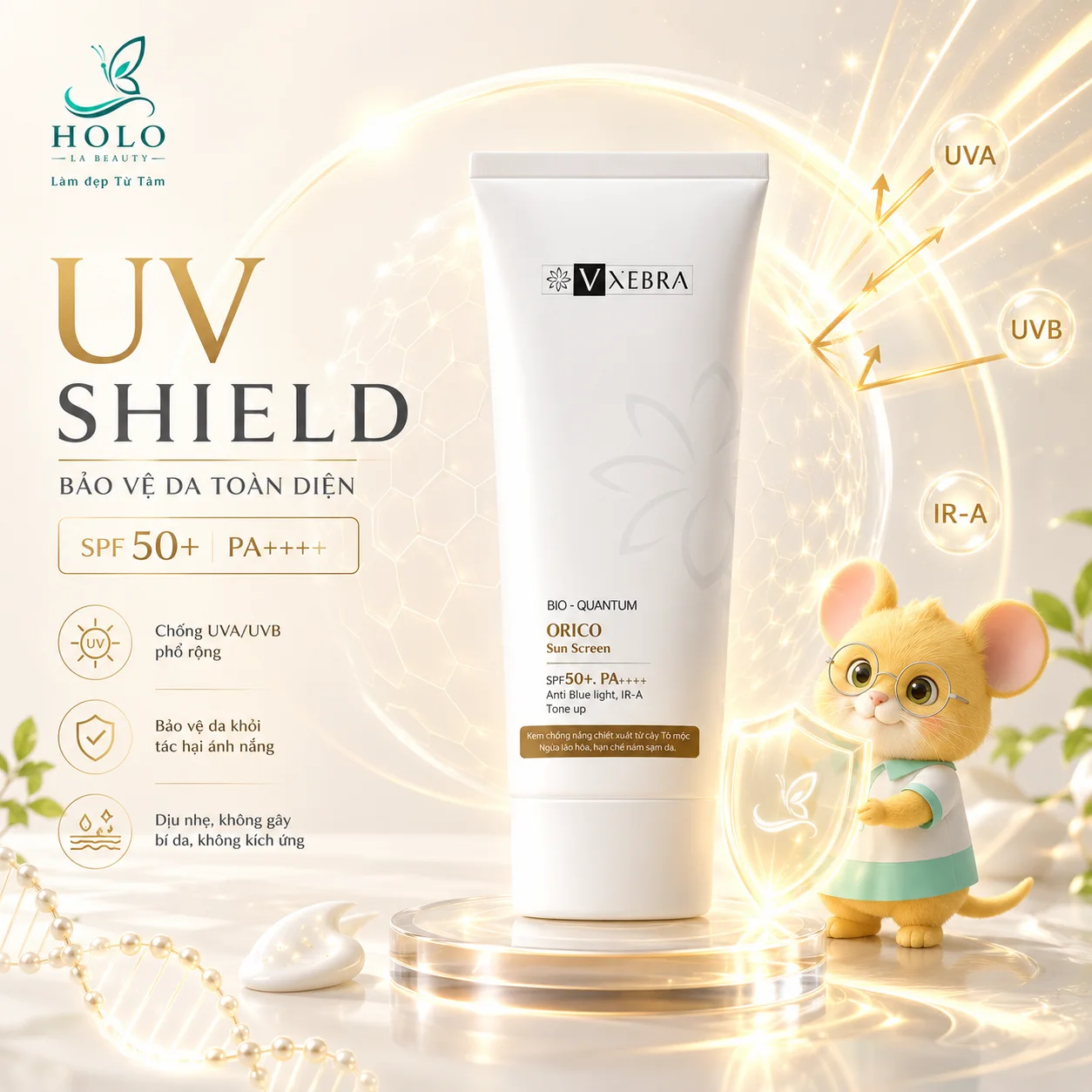 🌿 KEM CHỐNG NẮNG VXEBRA ORICO SPF50+ PA++++ – BẢO VỆ DA TOÀN DIỆN, NÂNG TONE NHẸ 🌿