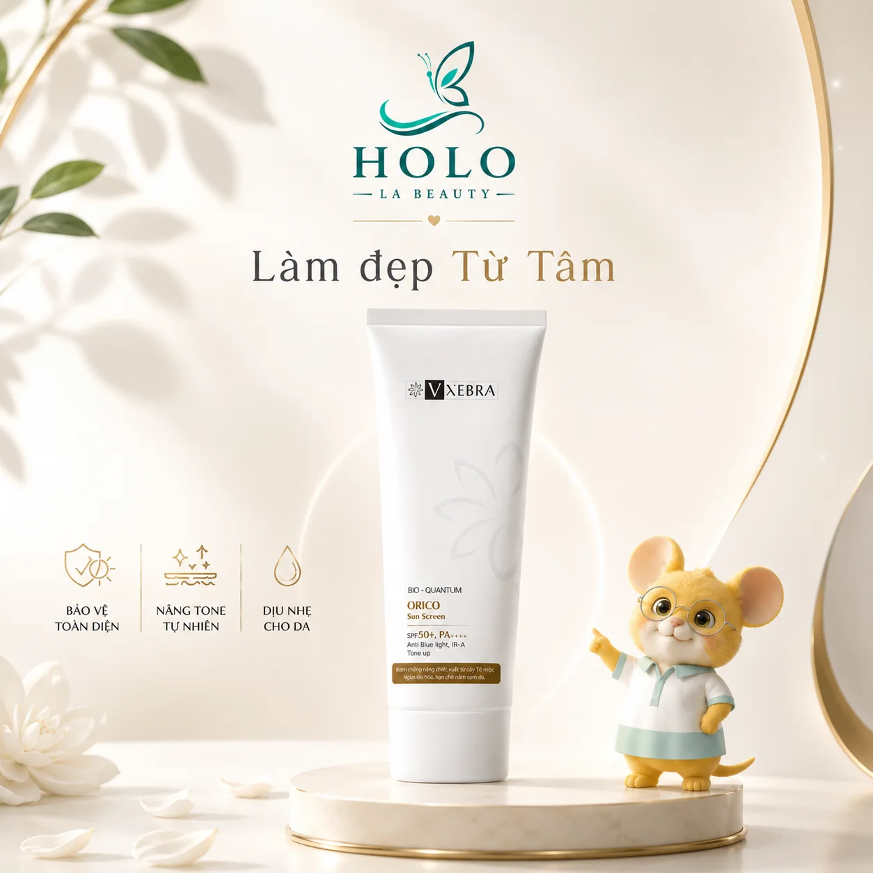 🌿 KEM CHỐNG NẮNG VXEBRA ORICO SPF50+ PA++++ – BẢO VỆ DA TOÀN DIỆN, NÂNG TONE NHẸ 🌿
