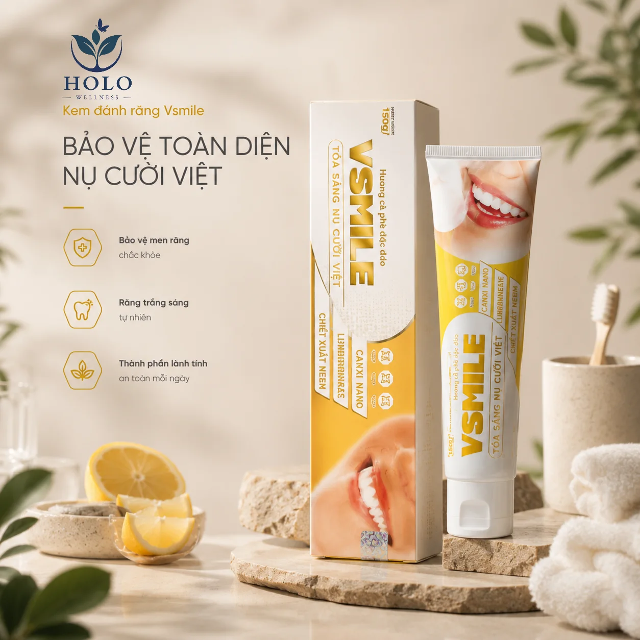 KEM ĐÁNH RĂNG VSMILE – TỎA SÁNG NỤ CƯỜI VIỆT (150G)